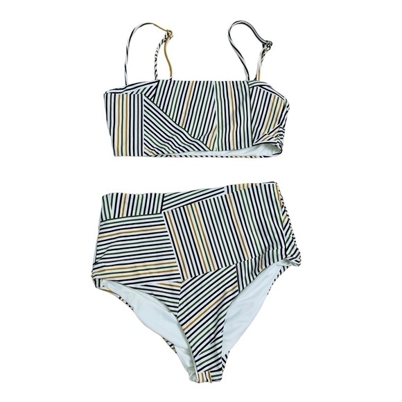 L*space Bikini Portia Striped Retro Seamless Beach Summer Abstract Extra Small - Picture 2 of 7